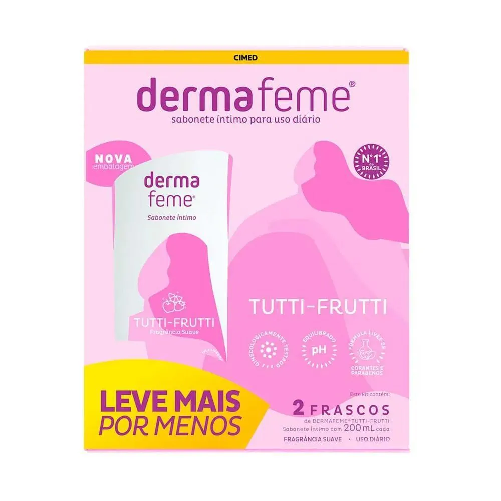 Kit Sabonete Líquido Íntimo Dermafeme com 2 unidades de 200ml